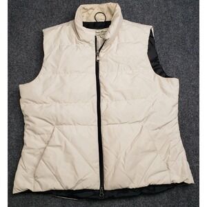 Eddie Bauer Goose Down‎ Filled Vest Womens Large Ivory